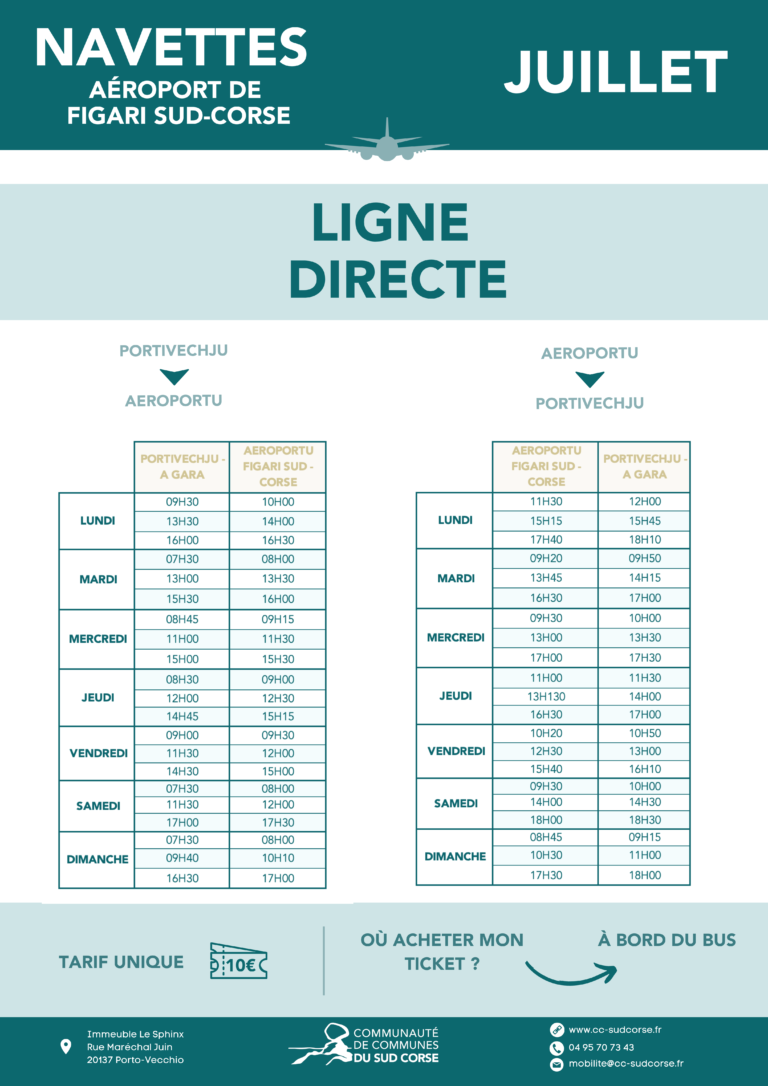Navettes A Roport Figari Sud Corse Cc Sud Corse